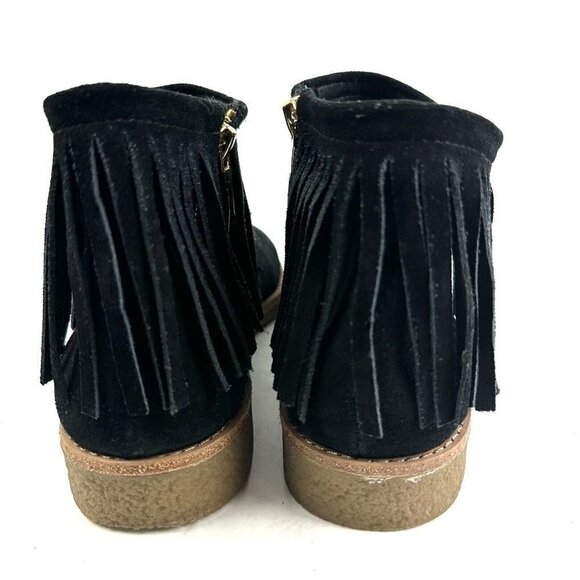 Kate Spade Ankle Boot 8 Betsie Too Suede Fringed Black Booties Womens Zip Up - Picture 6 of 14